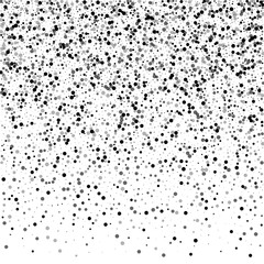 Dense black dots. Top gradient with dense black dots on white background. Vector illustration.