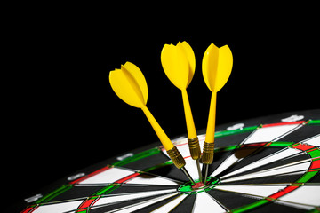 Fototapeta premium Success hitting target, aim goal achievement concept