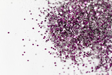 Pink glitter - macro photo