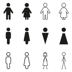 Vector Set of Gender Icons. WC Pictograms.