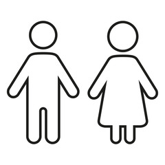 Two Vector Icons. Male and Female Gender Signs.