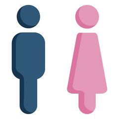 Two Vector Icons. Male and Female Gender Signs.