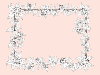 frame for congratulation with roses