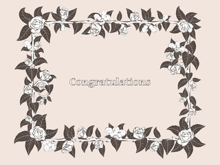 frame for congratulation with roses