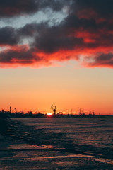 Fototapeta premium Hot winter sunrise