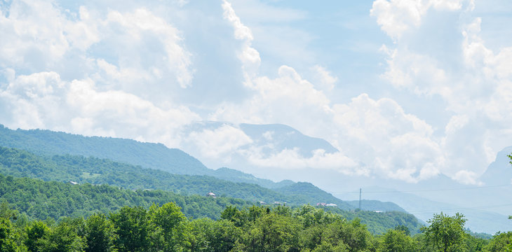 area of Qusar. View on  mountain Shahdag. Azerbaijan