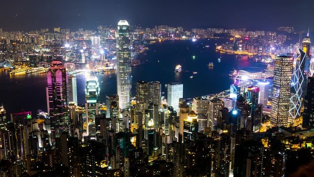 The peak, Hong Kong, 29 May 2017 -: Time lapse of Hong Kong cityscape