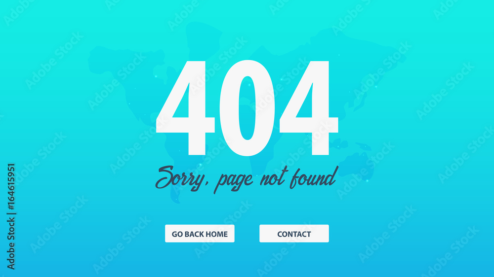 Fototapete 404 error. page not found. ui ux template for website. vector illustration.