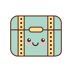 treasure chest game kawaii character vector illustration design