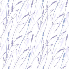  Vector floral seamless pattern with realistic lavender flowers .