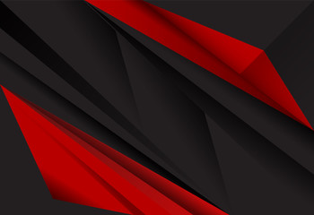 Red and Black abstract layer geometric background