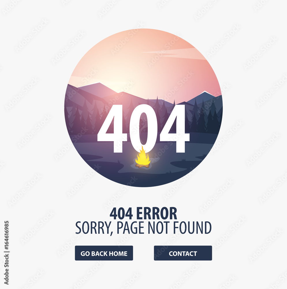 Fototapete 404 error. page not found. ui ux template for website. vector illustration.