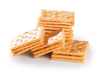 Tasty biscuits isolated on white background.
