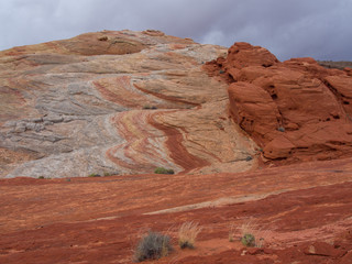 The unique red sandstone rock formations