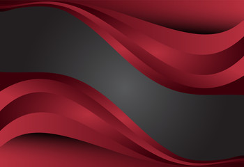 Red abstract line curve and wave material design for background