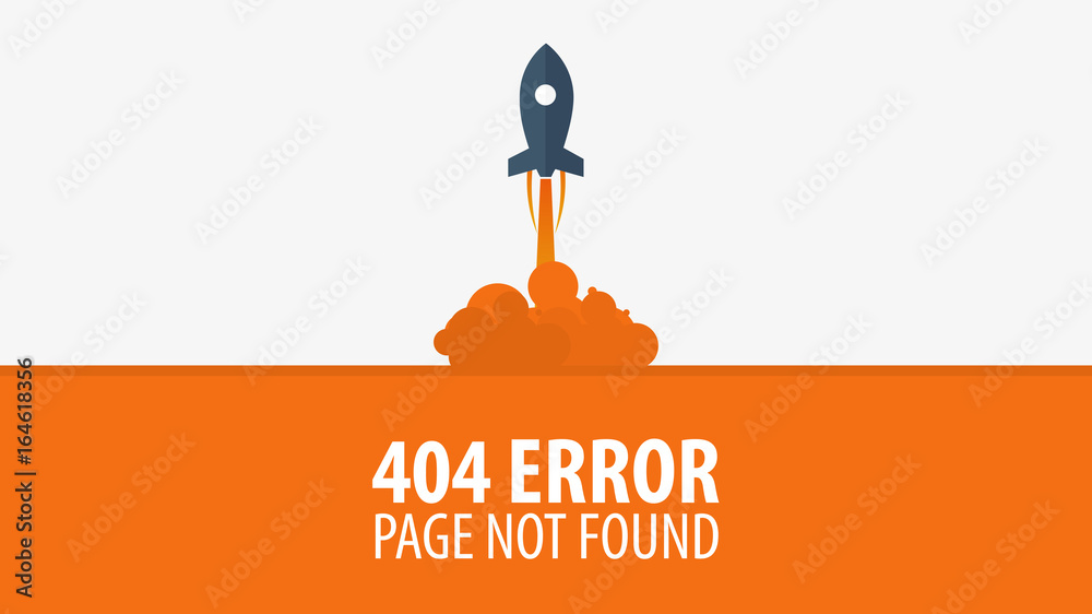 Fototapete 404 error. page not found. ui ux template for website. vector illustration.