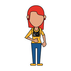 woman tourist vector illustration