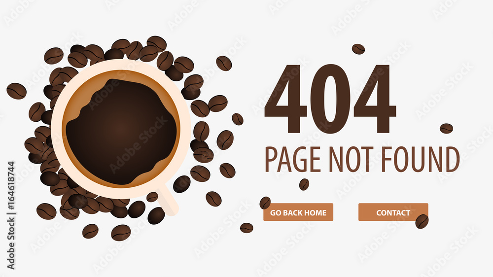 Fototapete 404 error. page not found. ui ux template for website. vector illustration.