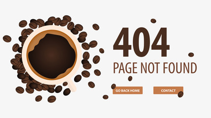 404 Error. Page not found. UI UX template for website. Vector illustration.