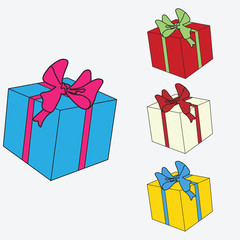 Vector image of colored gift boxes