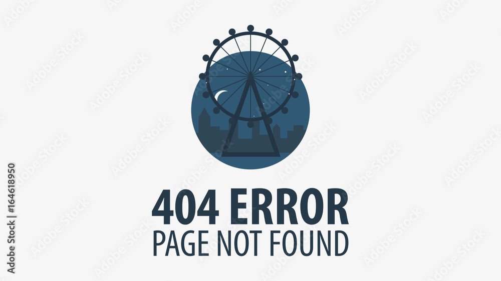 Fototapete 404 error. page not found. ui ux template for website. vector illustration.