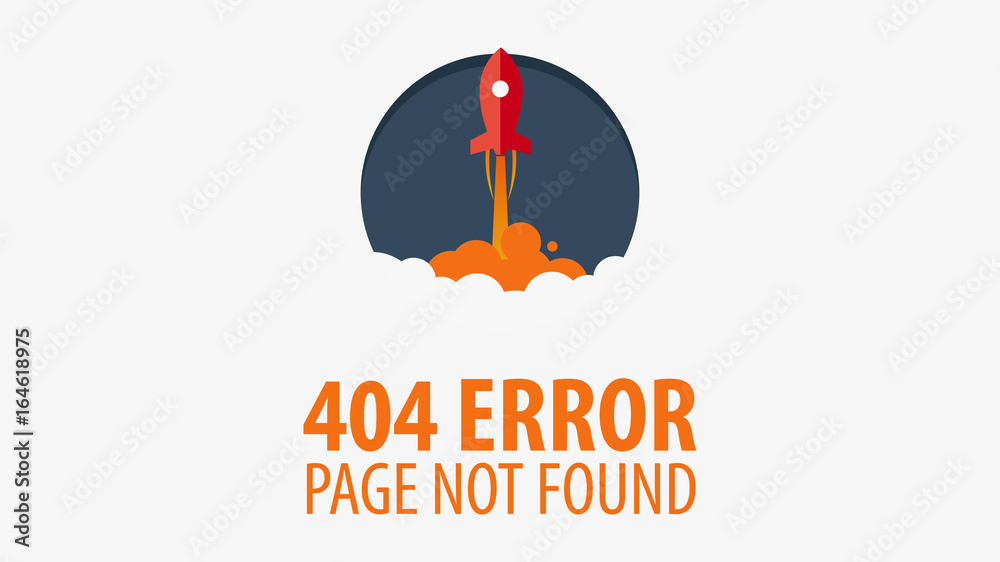 Fototapete 404 error. page not found. ui ux template for website. vector illustration.