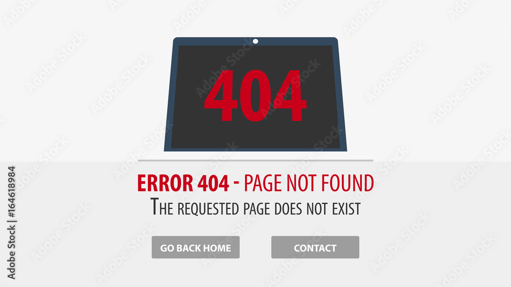 Fototapete 404 error. page not found. ui ux template for website. vector illustration.