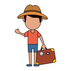 man tourist vector illustration