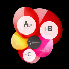 Vector glossy glass circles speech bubble on black