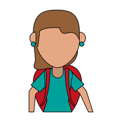 woman tourist vector illustration