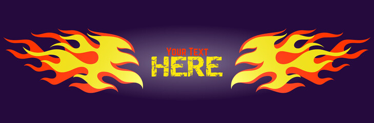 Obraz premium Red and yellow gradient flame frame element