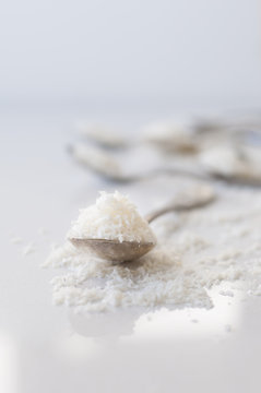 Desiccated Coconut (Food art, Cafe Composition, White on White)