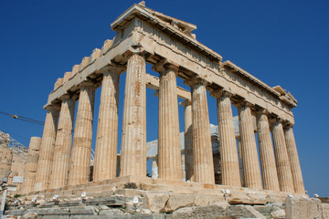 Parthenon temple in Acropolis Hill in Athens, Greece.