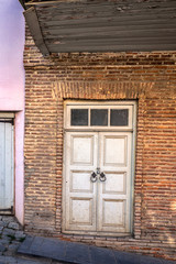Fototapeta na wymiar Beautiful wood traditional door in Sighnaghi, Georgia.