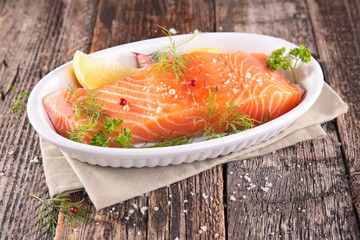 raw salmon fish