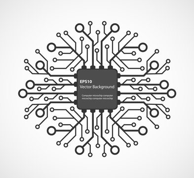 Electronic chip. Vector illustration.