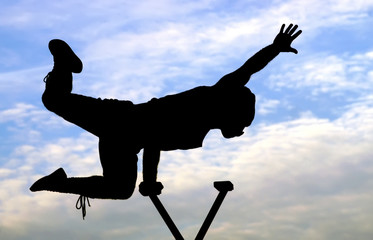 Silhouette of a circus performer