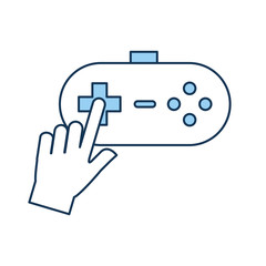 hands with video game control icon vector illustration design