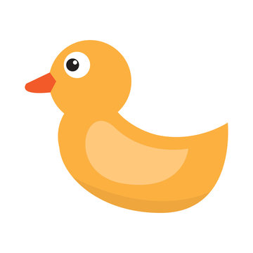 Isolated rubber duck on a white background, Vector illustration