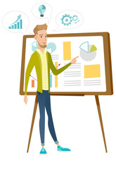 Caucasian businessman giving business presentation