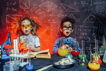 small scientists in a lab