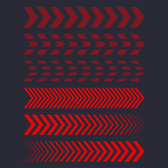 set of red arrows