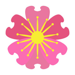 Isolated flower on a white background, flat style, Vector illustration