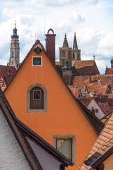 Traditional German houses with blue sky
