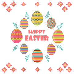 Happy Easter. Flat and cartoon style. Vector illustration.Deisgn