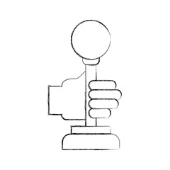 hands with video game control icon vector illustration design