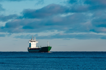 Green cargo ship