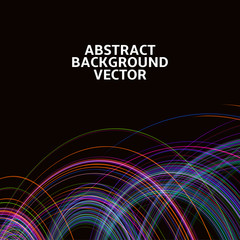 Amazing linear thread, abstract vector black background template backdrop space design for posters, flyers, covers, presentations, business cards. Vector Illustration