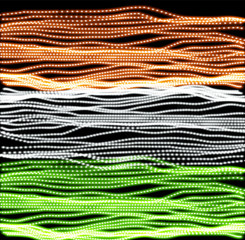 Independence day of India of lines background. Indian flag backdrop vector illustration. Colorful texture in grunge style.