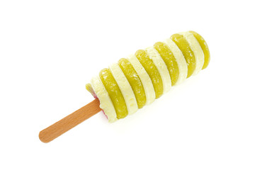 colorful popsicles isolated on white background